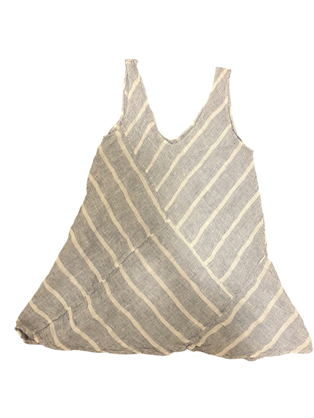Linomania Striped Linen Sleeveless Tunic Size Medium